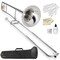 Ashthorpe Bb Tenor Slide Trombone - Includes Case, Mouthpiece, Gloves, Cleaning Cloth, Slide Grease